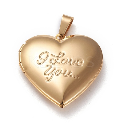 Valentine's Day Ion Plating(IP) 304 Stainless Steel Locket Pendants STAS-K197-08G-1