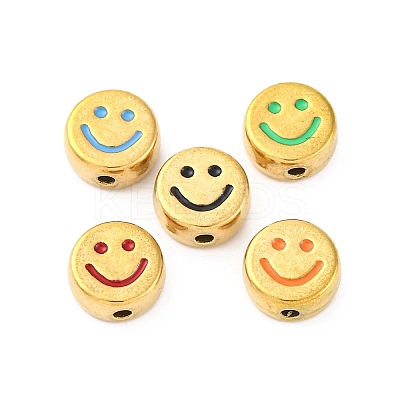 304 Stainless Steel Enamel Beads STAS-B085-08G-1