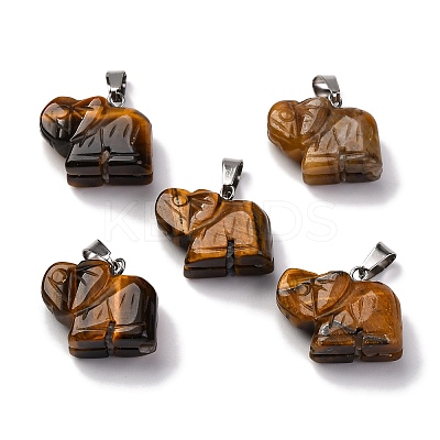 Natural Tiger Eye Pendants G-B127-05P-06-1