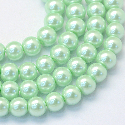 Baking Paint Pearlized Glass Pearl Round Bead Strands HY-Q003-12mm-04-1