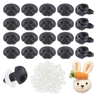 80Pcs Plastic Craft Safety Screw Dog Noses DOLL-PH0001-68-1