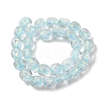Handmade Foil Lampwork Beads Strands FOIL-C002-01F-1