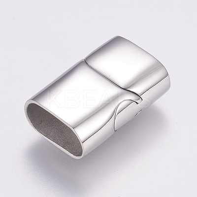 Tarnish Resistant Rectangle 304 Stainless Steel Magnetic Clasps with Glue-in Ends LS-STAS-M195-11-1