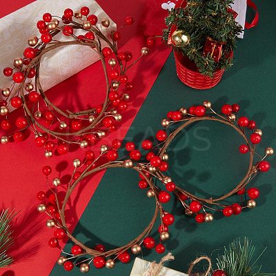 Plastic Artificial Berry Candle Ring AJEW-WH0401-05-1