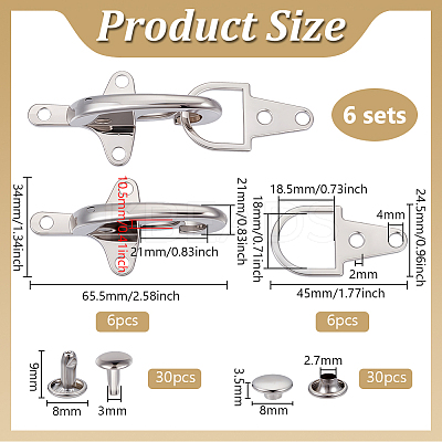 6 Bags Alloy Interlocking Clasps FIND-BC0014-27-1