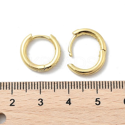 Brass Micro Pave Clear Cubic Zirconia Hoop Earrings EJEW-D311-145G-1