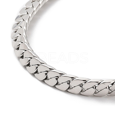 Non-Tarnish 304 Stainless Steel Curb Chain Bracelet BJEW-K226-01B-P-1