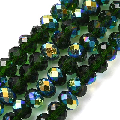 Electroplate Transparent Glass Beads Strands EGLA-A046-01B-18-1