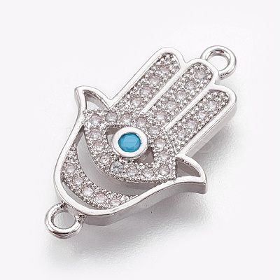 Brass Micro Pave Cubic Zirconia Links ZIRC-O026-18P-NR-1