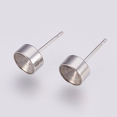 Non-Tarnish 304 Stainless Steel Stud Earring Settings STAS-I088-H-02P-1