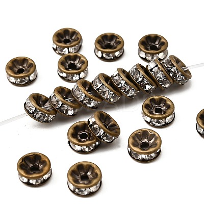 Brass Rhinestone Spacer Beads X-RB-A014-Z8mm-01AB-NF-1