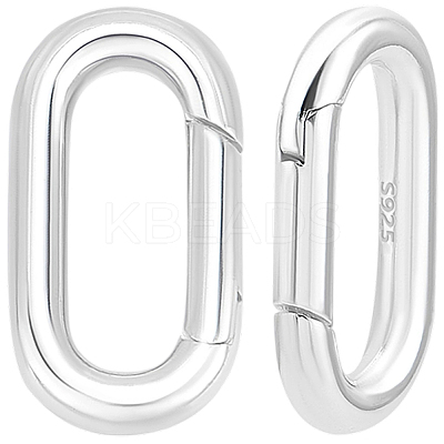 2Pcs 925 Sterling Silver Spring Gate Rings STER-BBC0008-68-1