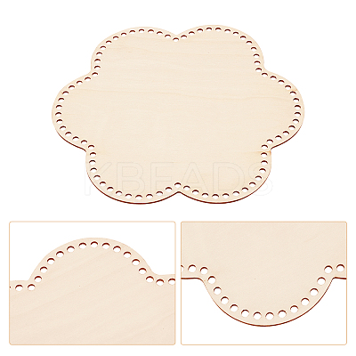 6Pcs 6 Style Wooden Basket Bottoms WOOD-PH0001-87-1