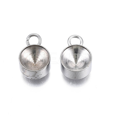 Non-Tarnish 201 Stainless Steel Pendant Rhinestone Settings STAS-S057-44E-P-1
