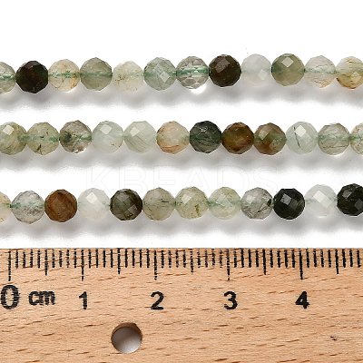 Natural Green Rutilated Quartz Beads Strands G-RM2025-A14-4mm-1