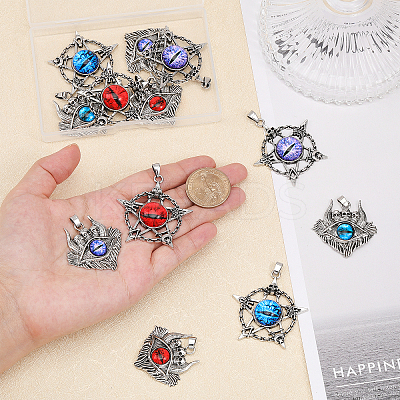 12Pcs 6 Style Glass Pendants FIND-CA0006-94-1