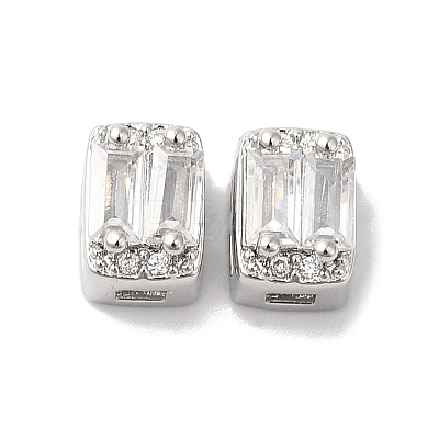 Brass Micro Pave Clear Cubic Zirconia Beads KK-G503-20P-1