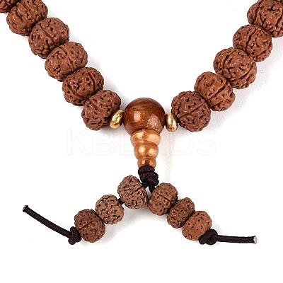 Buddhist Jewelry Prayer 108 Rudraksha Seed Mala Beads Necklaces NJEW-M102-02-1