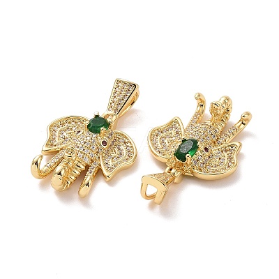 Brass Micro Pave Cubic Zirconia Pendants ZIRC-F134-27G-03-1