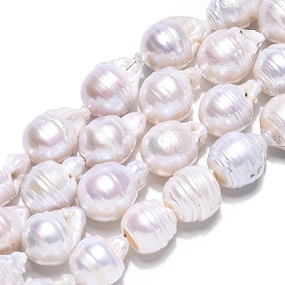 Natural Baroque Pearl Keshi Pearl Beads Strands PEAR-S019-02E-02-1