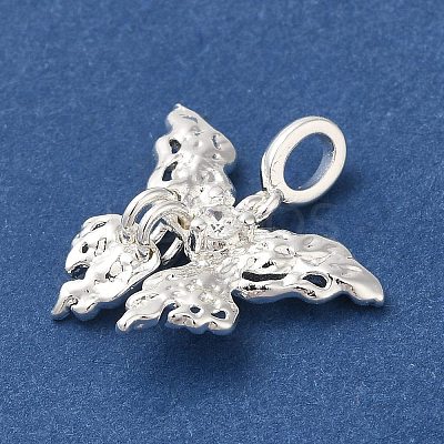 Rack Plating Brass Micro Pave Cubic Zirconia Pendants KK-M014-11P-1