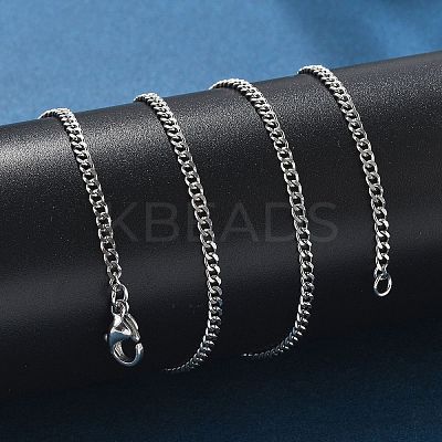 Non-Tarnish Unisex 304 Stainless Steel Curb Chain/Twisted Chain Necklaces STAS-D0002-34P-1