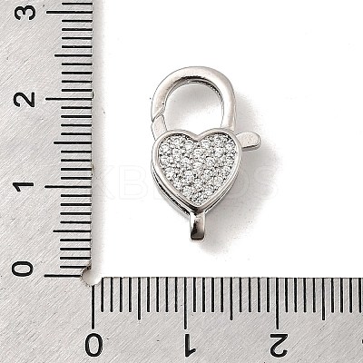 Brass Micro Pave Clear Cubic Zirconia Lobster Claw Clasps KK-A266-24F-P-1