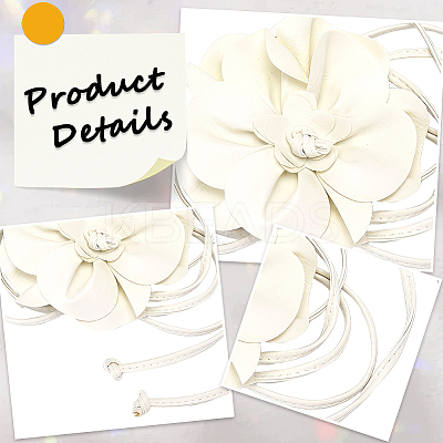Flower PU Leather Wrap Waist Belts for Women AJEW-WH20816-058B-1