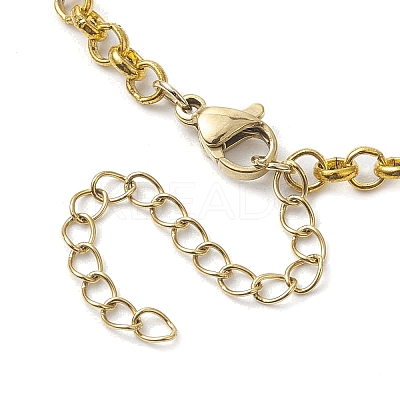 Natural Pearl & Iron Rolo Chain Bracelets BJEW-JB10364-1
