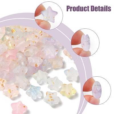 200Pcs Gradient Color Transparent Acrylic Beads MACR-FS0002-03-1