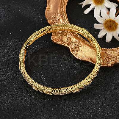 Brass Micro Pave Cubic Zirconia Hinged Bangles for Women BJEW-D313-02G-1