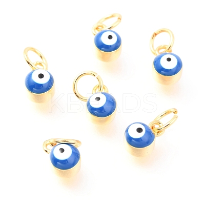 Brass Enamel Pendants KK-Y001-02B-03G-1