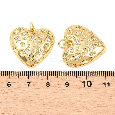 Brass Micro Pave Clear Cubic Zirconia Pendants KK-C166-01G-1