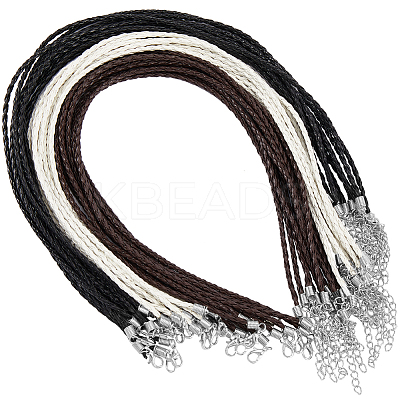 30Pcs 3 Colors Trendy Braided Imitation Leather Necklace Making NJEW-SC0001-32-1