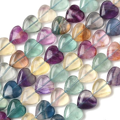 Natural Green Purple Yellow Fluorite Beads Strands G-NH0048-A01-01-1