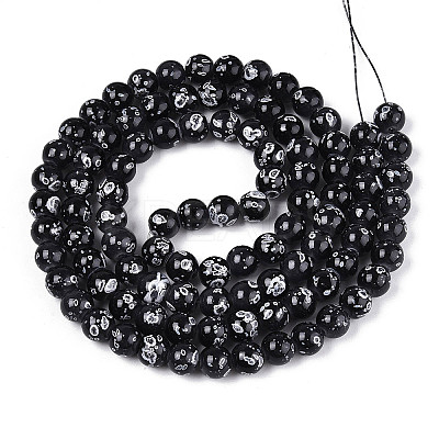 Baking Paint Glass Beads X1-DGLA-N015-8mm-10-1