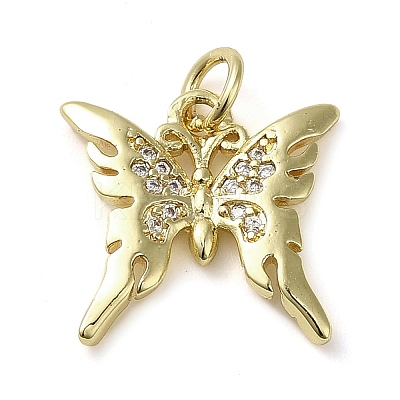 Brass Micro Pave Clear Cubic Zirconia Pendants LS-KK-U005-01E-G-1