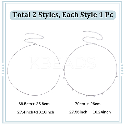 2Pcs Iron Waist Body Chain AJEW-WH20019-21P-1