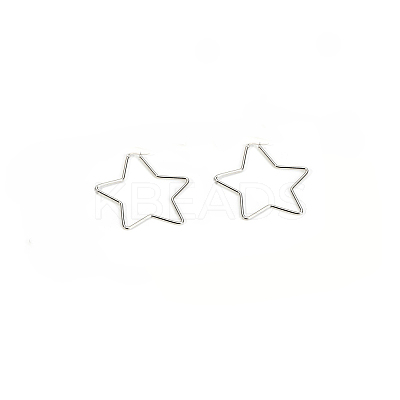 Tarnish Resistant 201 Stainless Steel Hoop Earrings EJEW-A052-17B-P-1