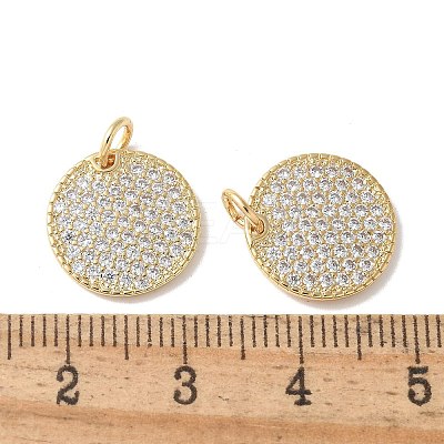 Brass Micro Pave Clear Cubic Zirconia Pendants KK-Q031-17G-1