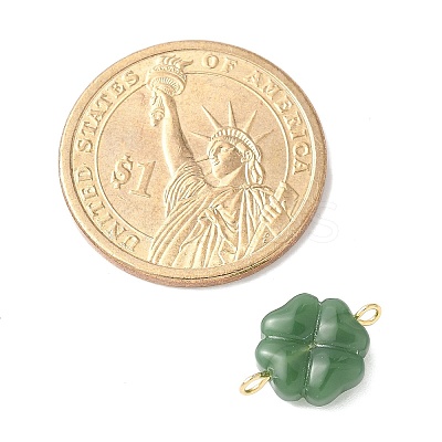 2Pcs 2 Colors Spray Painted Glass Imitation Jade Connector Charms PALLOY-JF03525-02-1