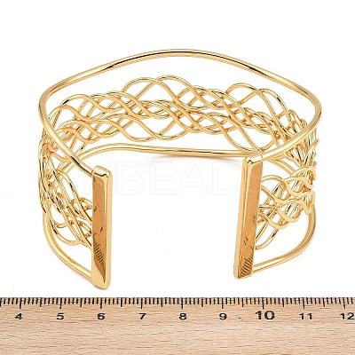Exaggerated 304 Stainless Steel Cuff Bangles for Women BJEW-P363-02G-1