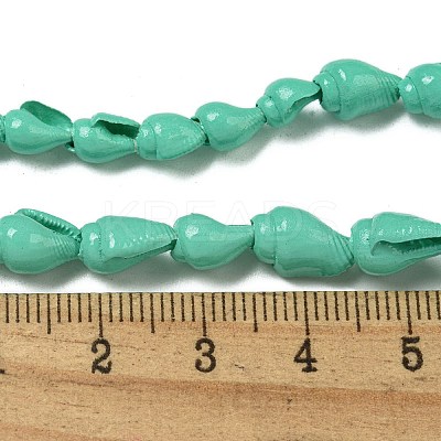 Spray Painted Natural Spiral Shell Beads Strands X1-BSHE-G039-08B-1
