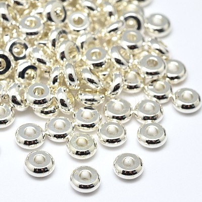 Brass Flat Round Spacer Beads X-KK-M085-13S-NR-1