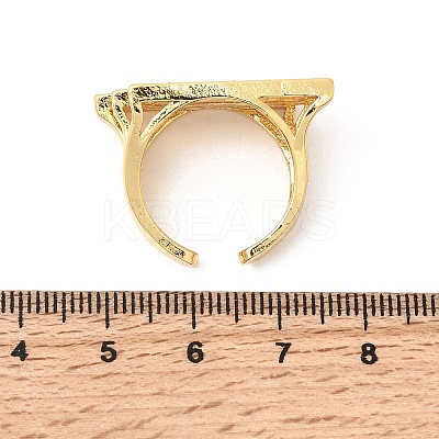Brass Micro Pave Cubic Zirconia Cuff Rings for Women RJEW-K312-01B-G-1