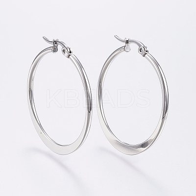 Tarnish Resistant 304 Stainless Steel Hoop Earrings LS-EJEW-F105-20P-1
