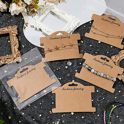 100Pcs Paper Bracelet Display Cards CDIS-WH0027-11B-02-1