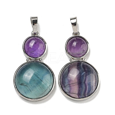Natural & Synthetic Mixed Gemstone Pendants G-G147-06P-1