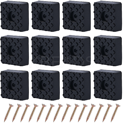 20Pcs Rubber & Stainless Steel Screw in Furniture Pads FIND-GF0005-77A-1