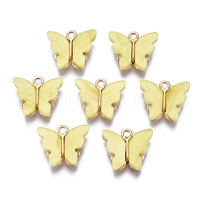 Alloy Acrylic Pendants ENAM-R136-01D-1